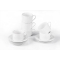 Blanco taza de té de porcelana y platillo 230cc